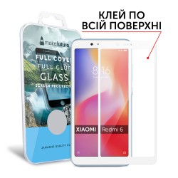 Защитное стекло MakeFuture Full Cover Full Glue Xiaomi Redmi 6 White